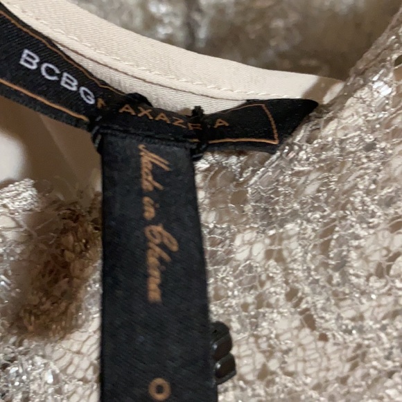 BCBGMaxAzria Y2K NWT Vintage silver lace Cocktail Dress - Picture 10 of 10